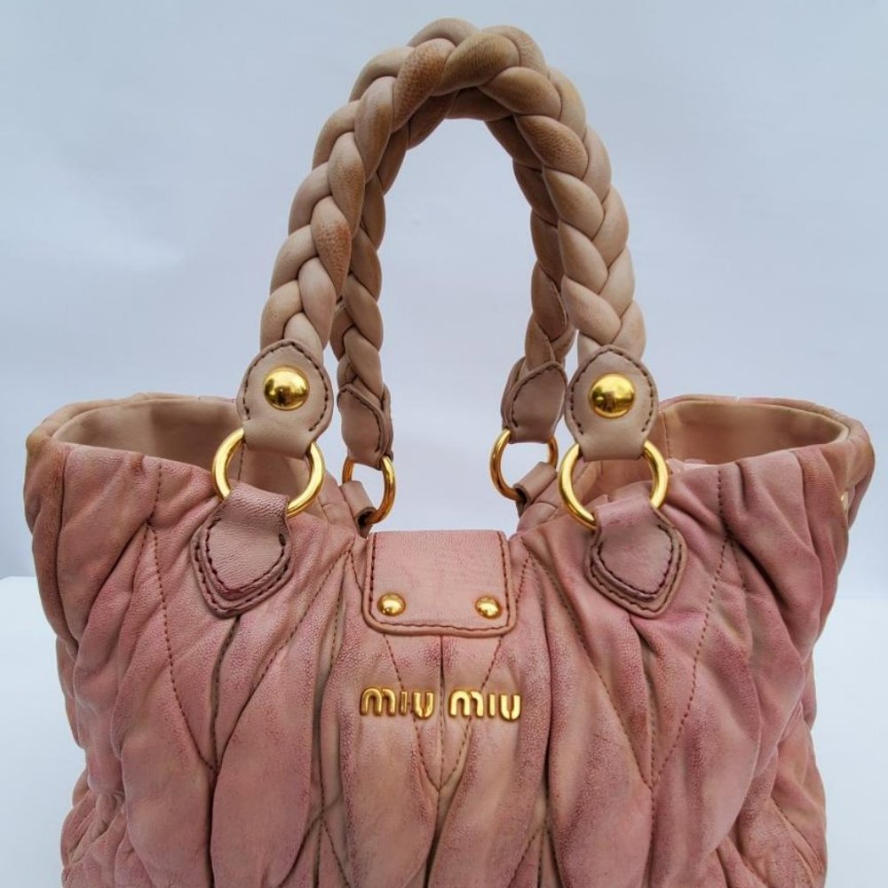 Vintage Miu Miu Prada Metelasse Arcadie Leather H… - image 8